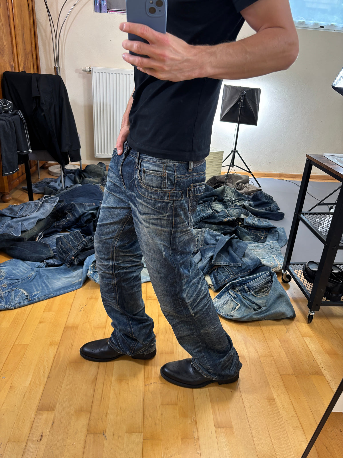 Japan Style Bootcut Jeans Washed vintage (L) 61season