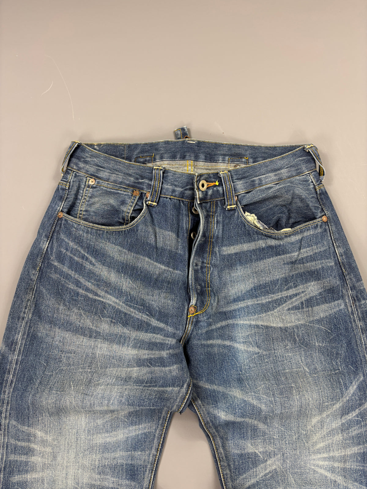 Japan Style Washed Straight Jeans vintage (M) 61season