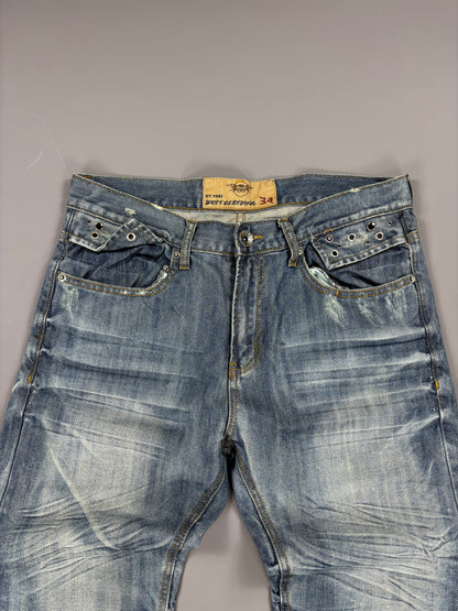 Japan Style Baggy Washed Jeans vintage (L) 61season