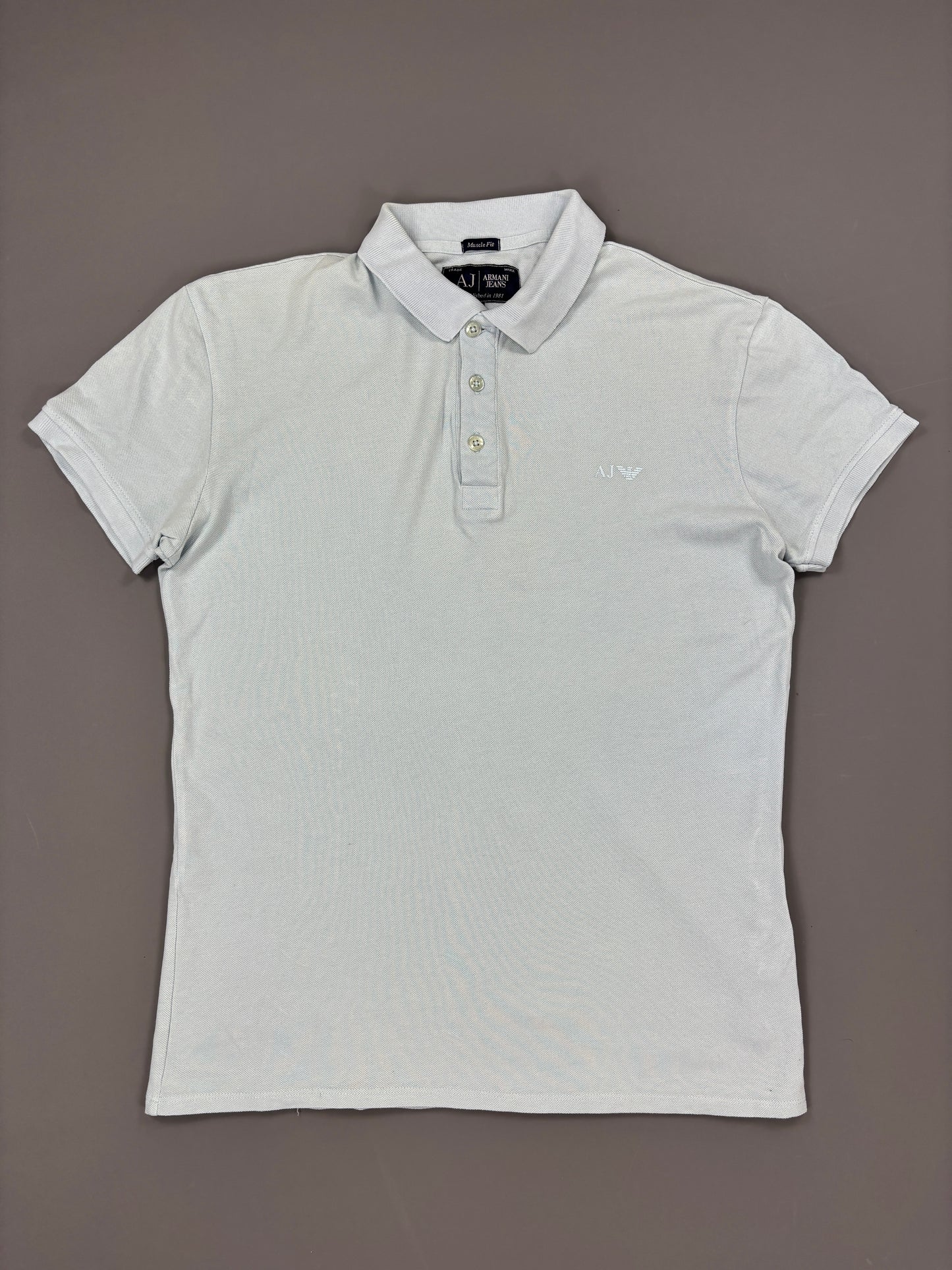 Armani Polo vintage babyblue slimfit (M) 61season