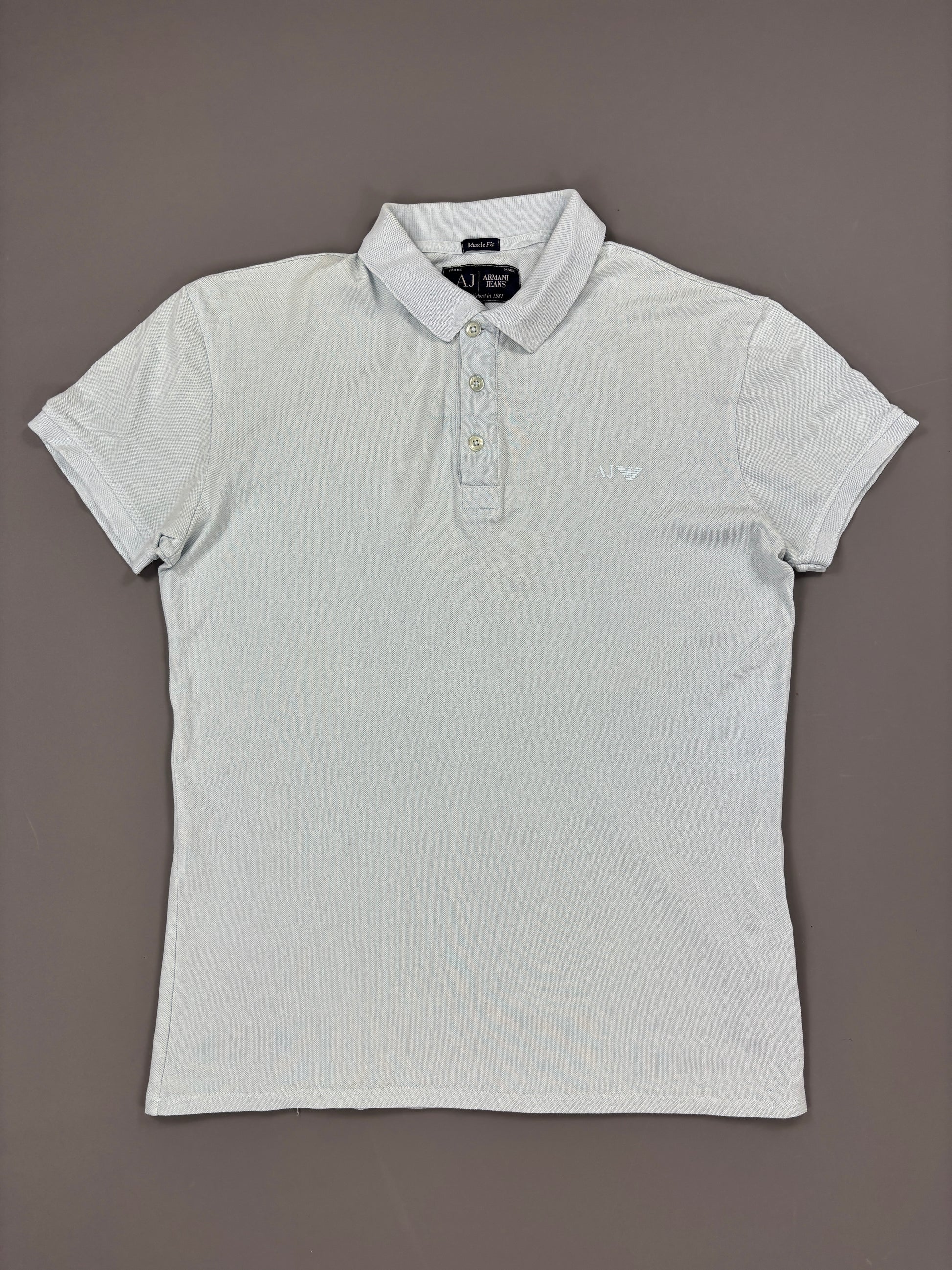 Armani Polo vintage babyblue slimfit (M) 61season