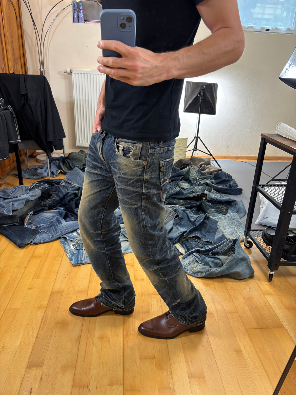 Japan Style Washed Straight Jeans vintage (L) 61season
