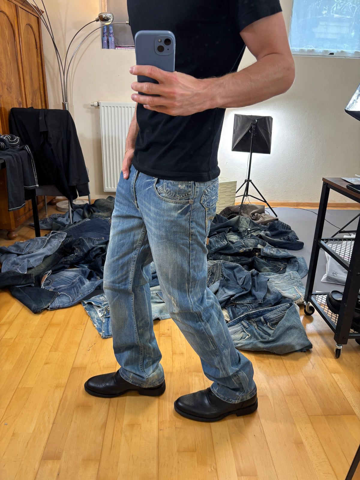 Japan Style Washed Straight Jeans vintage (L) 61season