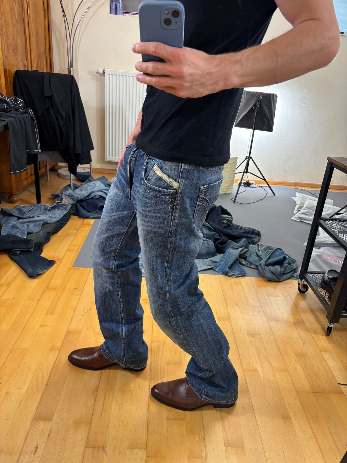 Japan Style Washed Bootcut Jeans vintage (L) 61season