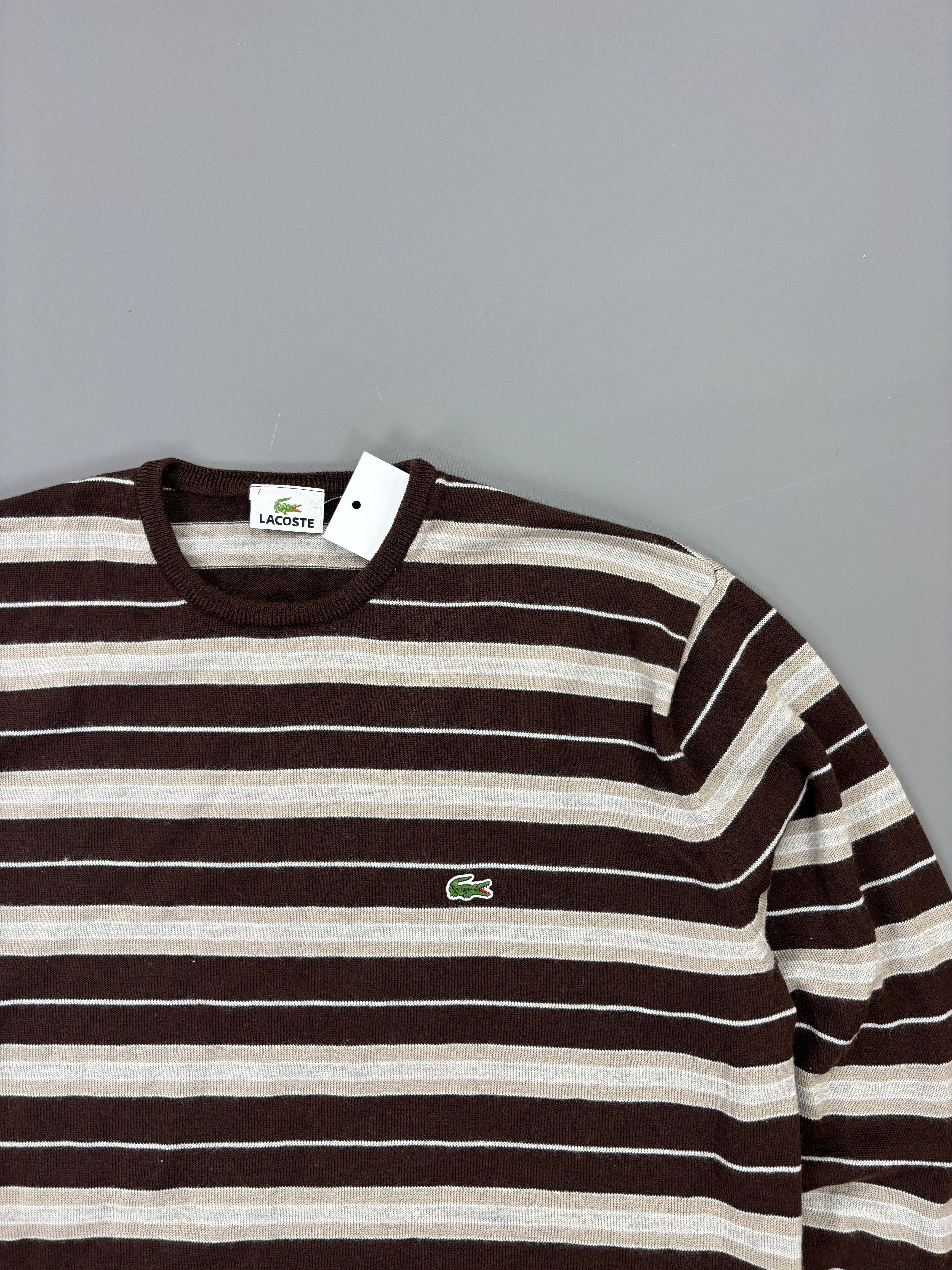 Lacoste Sweater vintage streifen braun (M) 61season