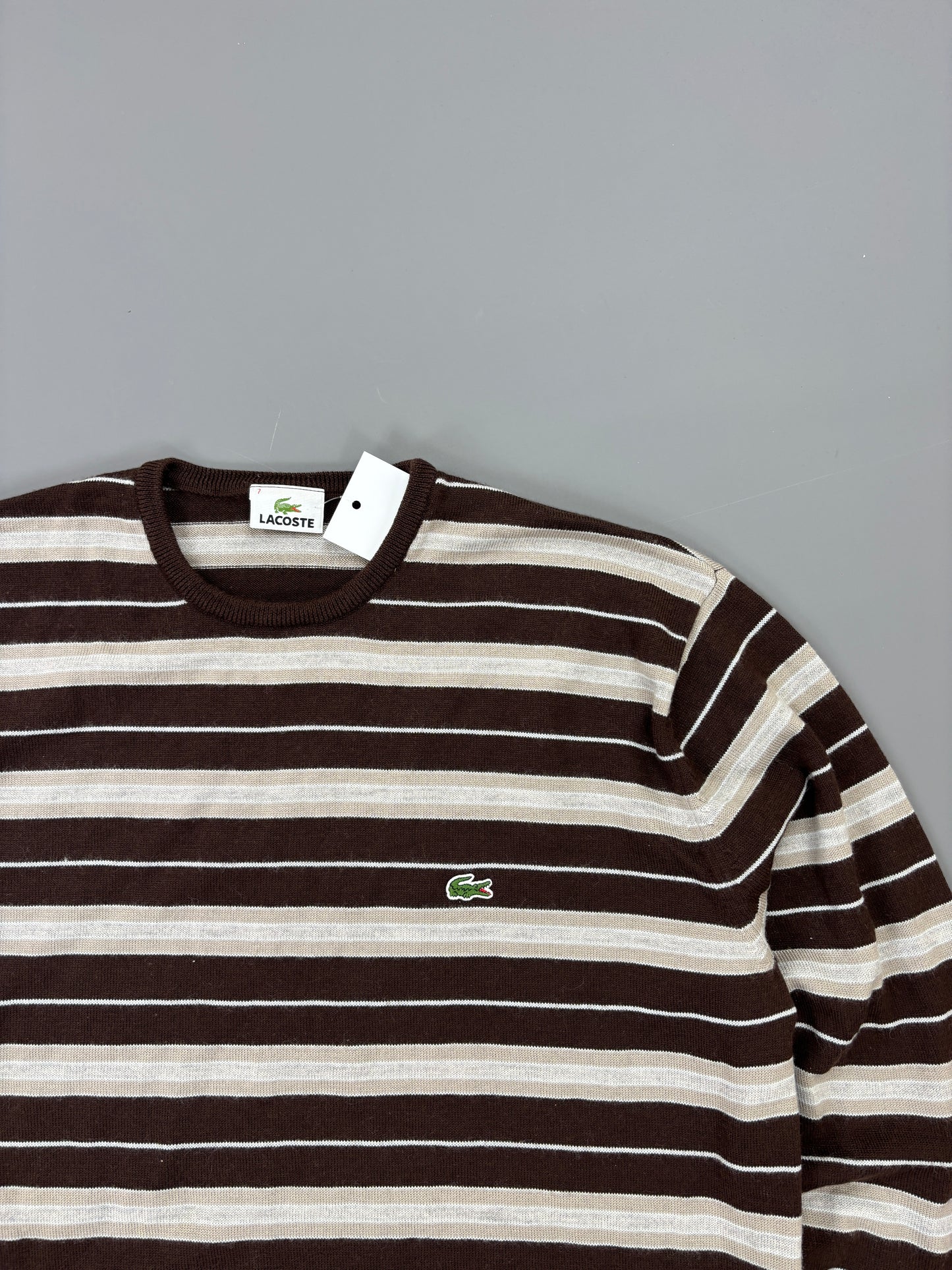 Lacoste Sweater vintage streifen braun (M) 61season