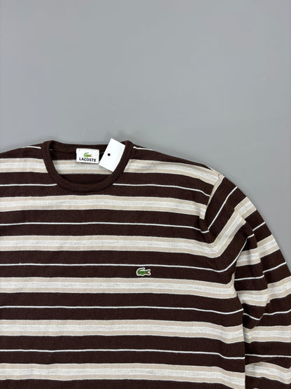 Lacoste Sweater vintage streifen braun (M) 61season