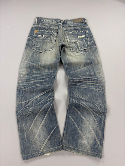 Japan Style Washed Straight Jeans vintage (S) 61season