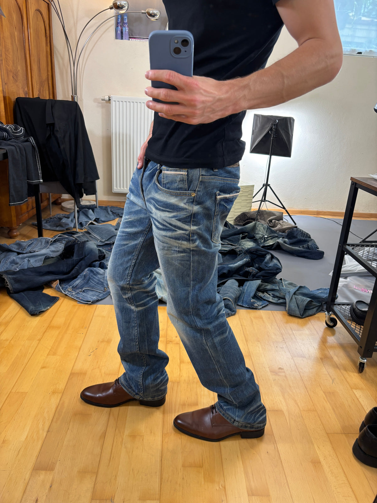 Japan Style Washed Straight Jeans vintage (L) 61season