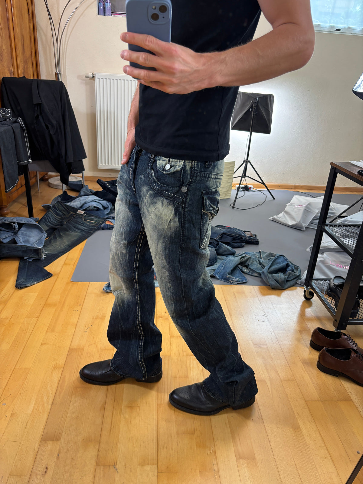 Japan Style Washed Bootcut Jeans vintage (M) 61season
