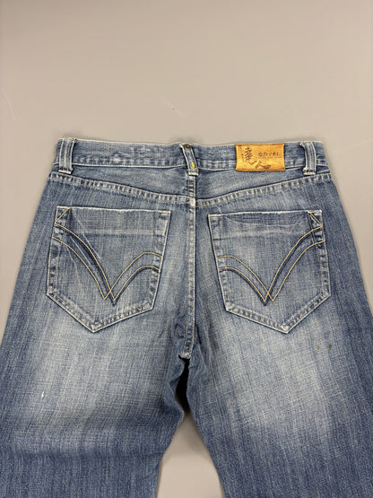 Japan Style Washed Bootcut Jeans (L) 61season