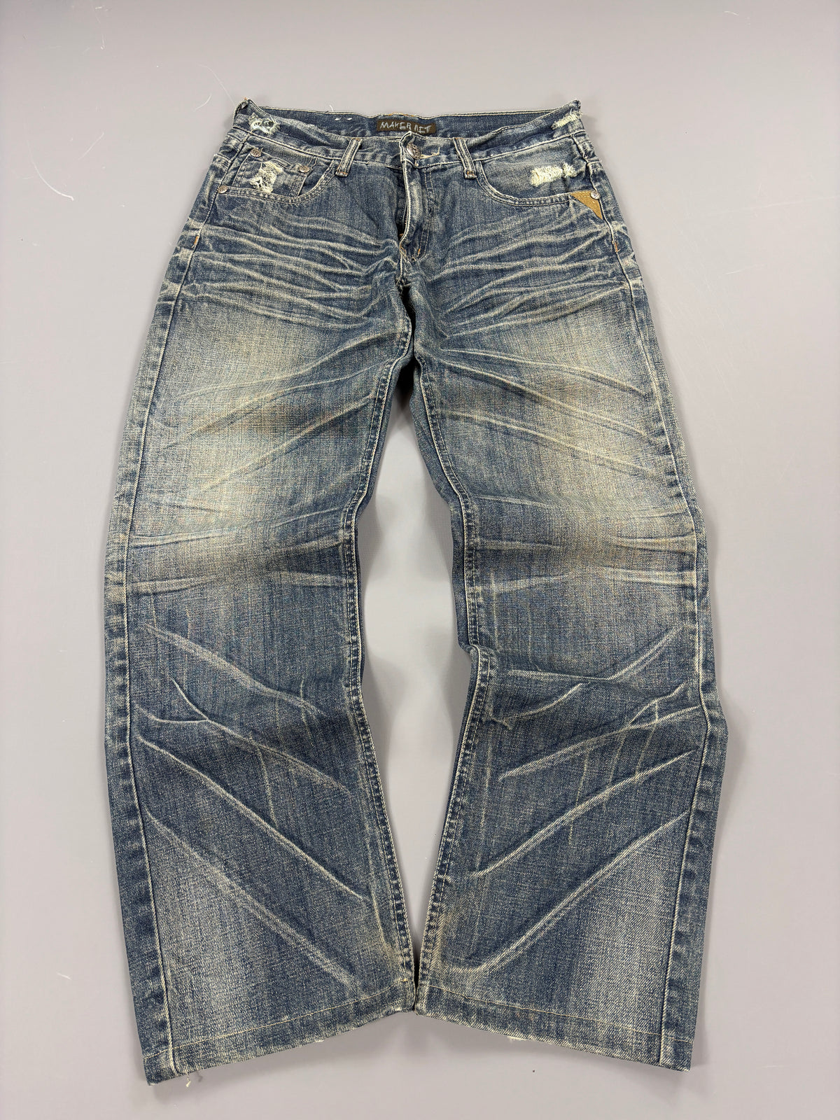 Japan Style Washed Straight Jeans vintage (S) 61season