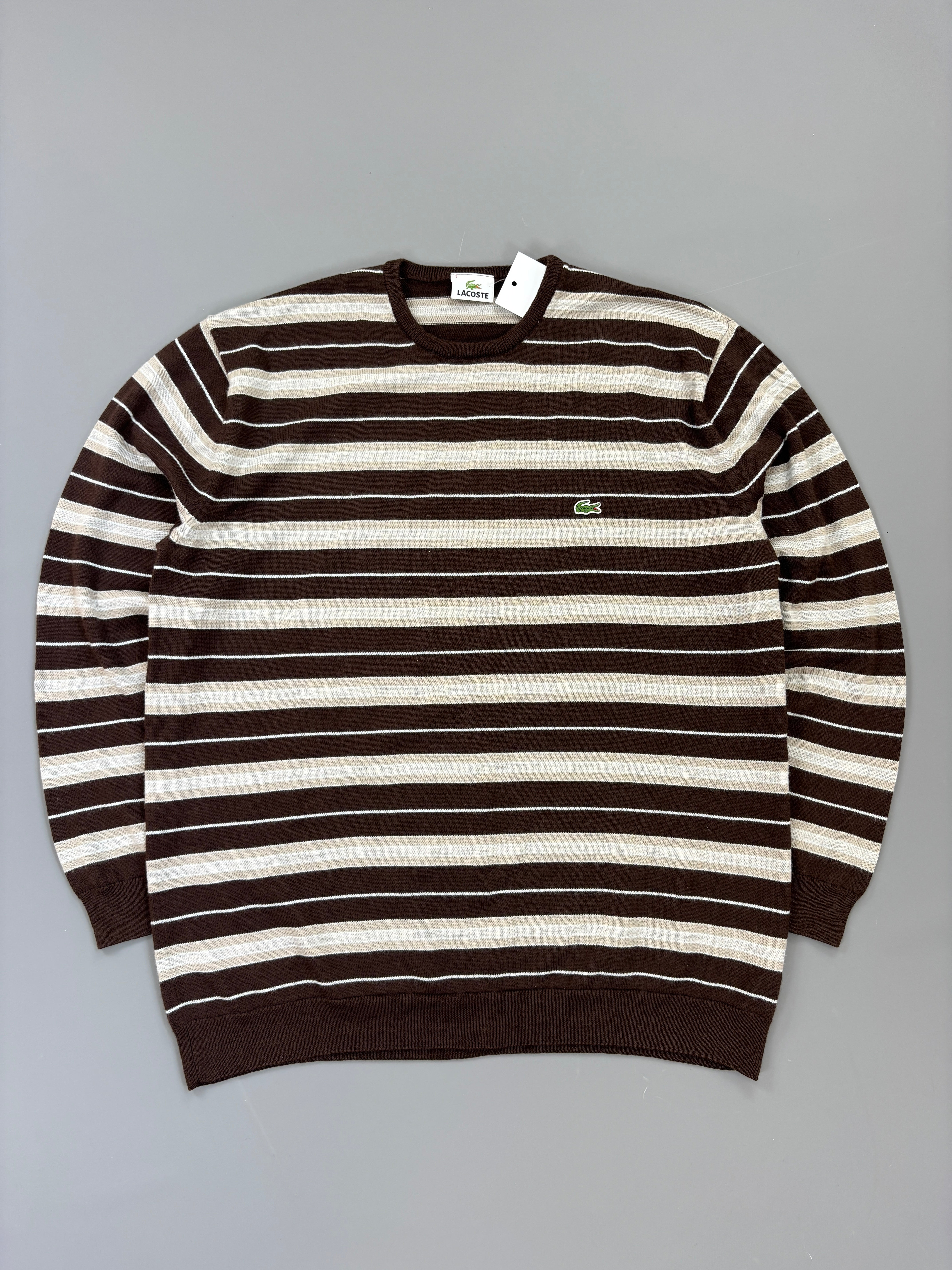 Lacoste Sweater vintage streifen braun (M) 61season