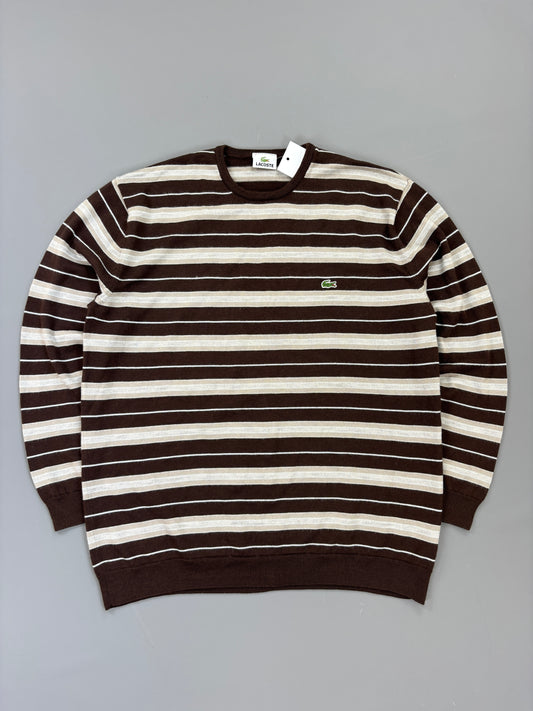 Lacoste Sweater vintage streifen braun (M) 61season