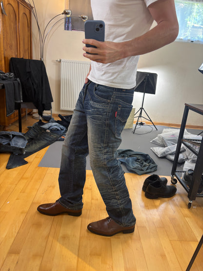 Japan Style Washed Straight Jeans vintage (L) 61season