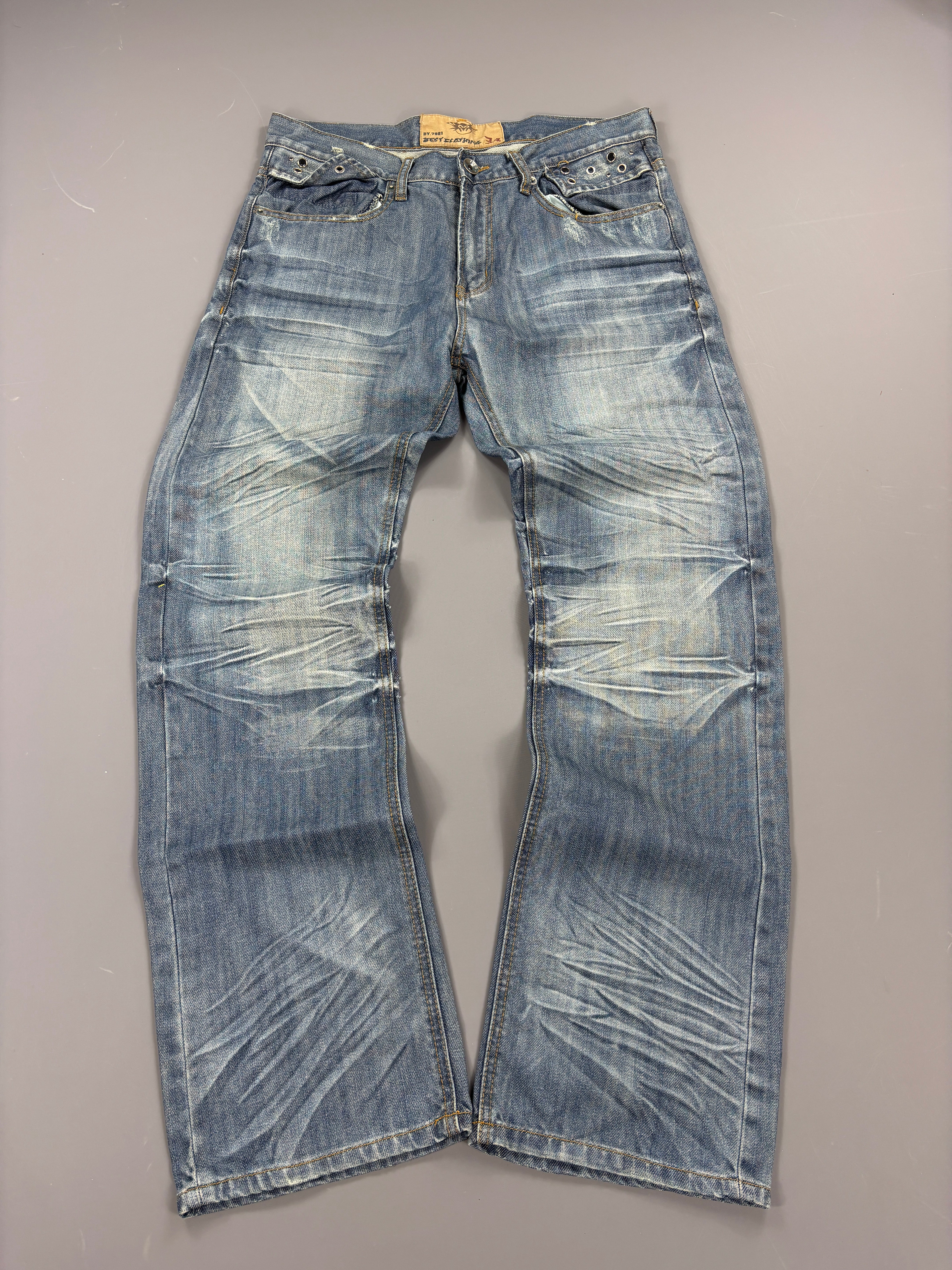 Japan Style Baggy Washed Jeans vintage (L) 61season