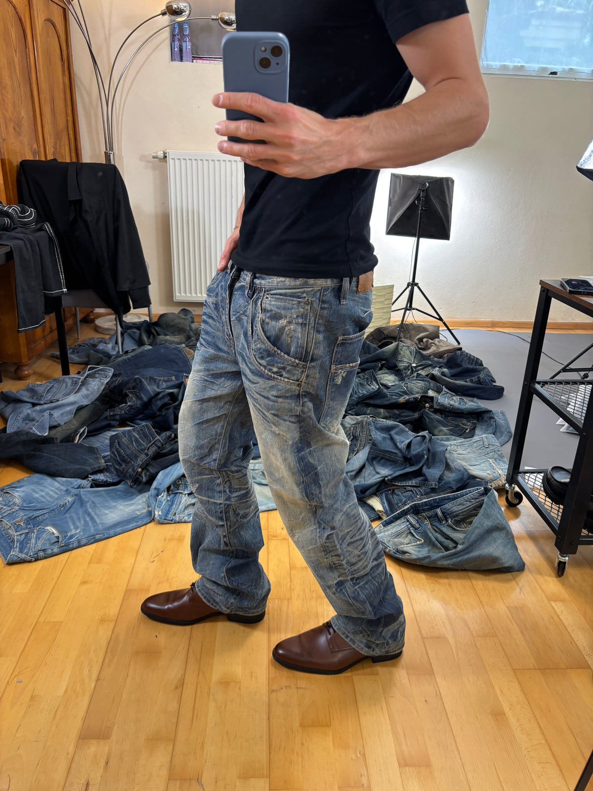 Japan Style Straight Washed Jeans vintage (XL) 61season