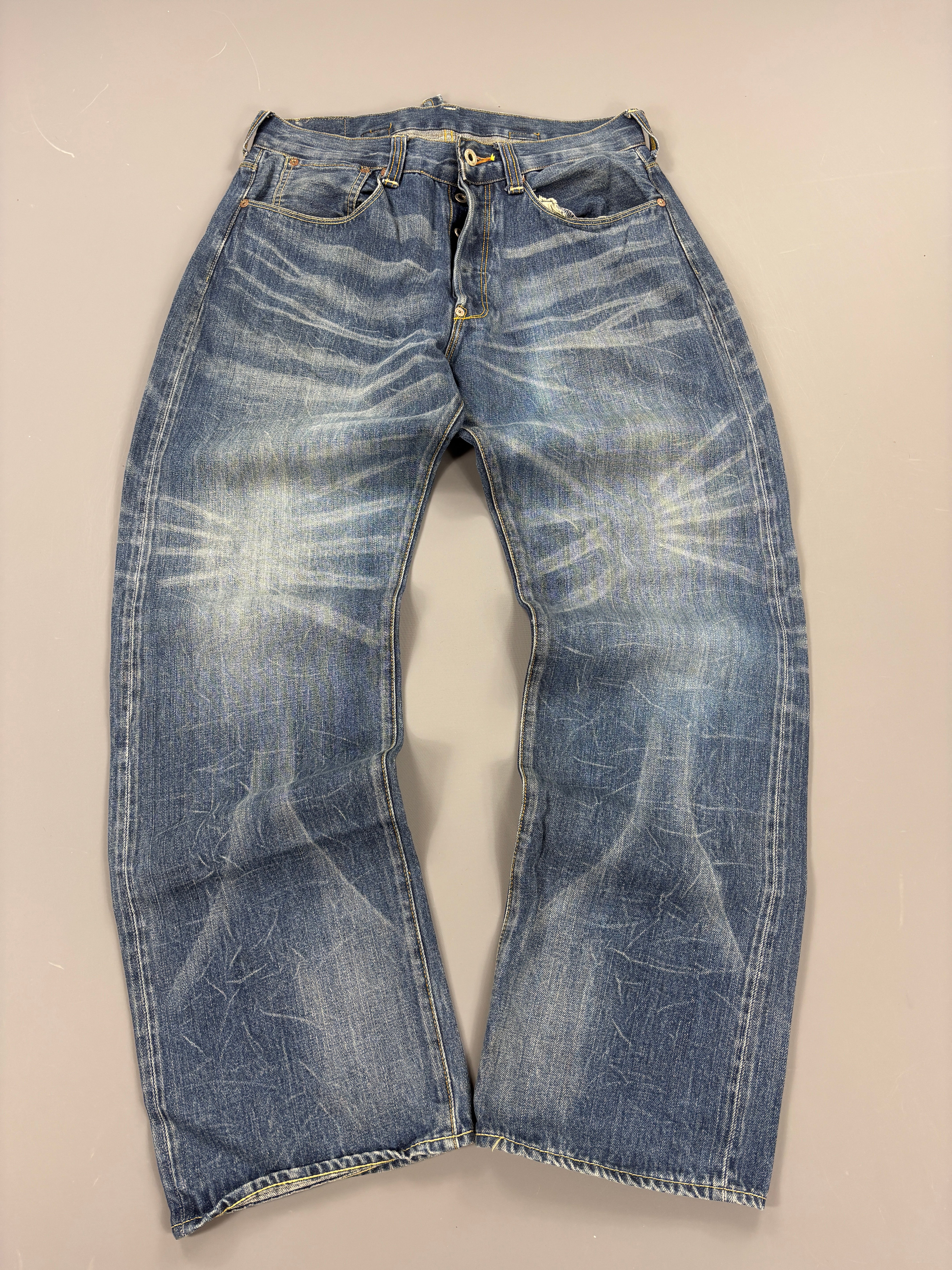 Japan Style Washed Straight Jeans vintage (M) 61season