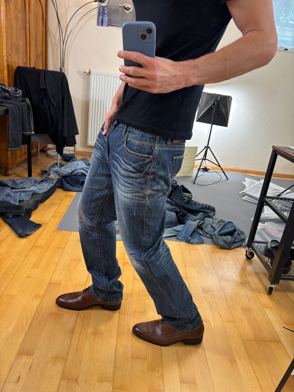 Japan Style Washed Straight Jeans vintage (L) 61season