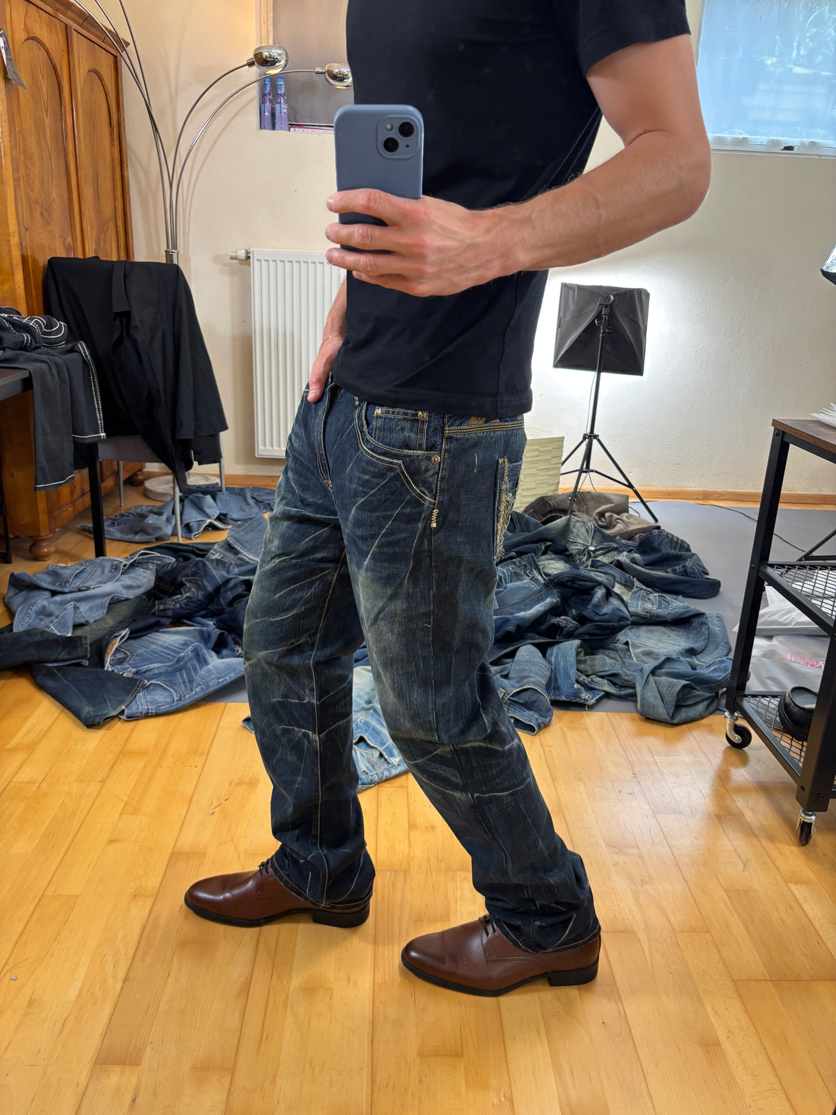 Japan Style Washed Straight Jeans vintage (L) 61season