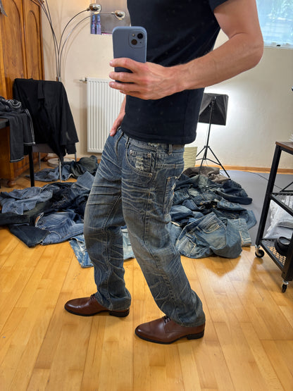 Japan Style Washed Straight Jeans vintage (S) 61season